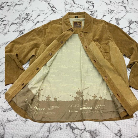Men's Davoucci Wheat Tiny Corduroy Genuine Suede Leather Jacket